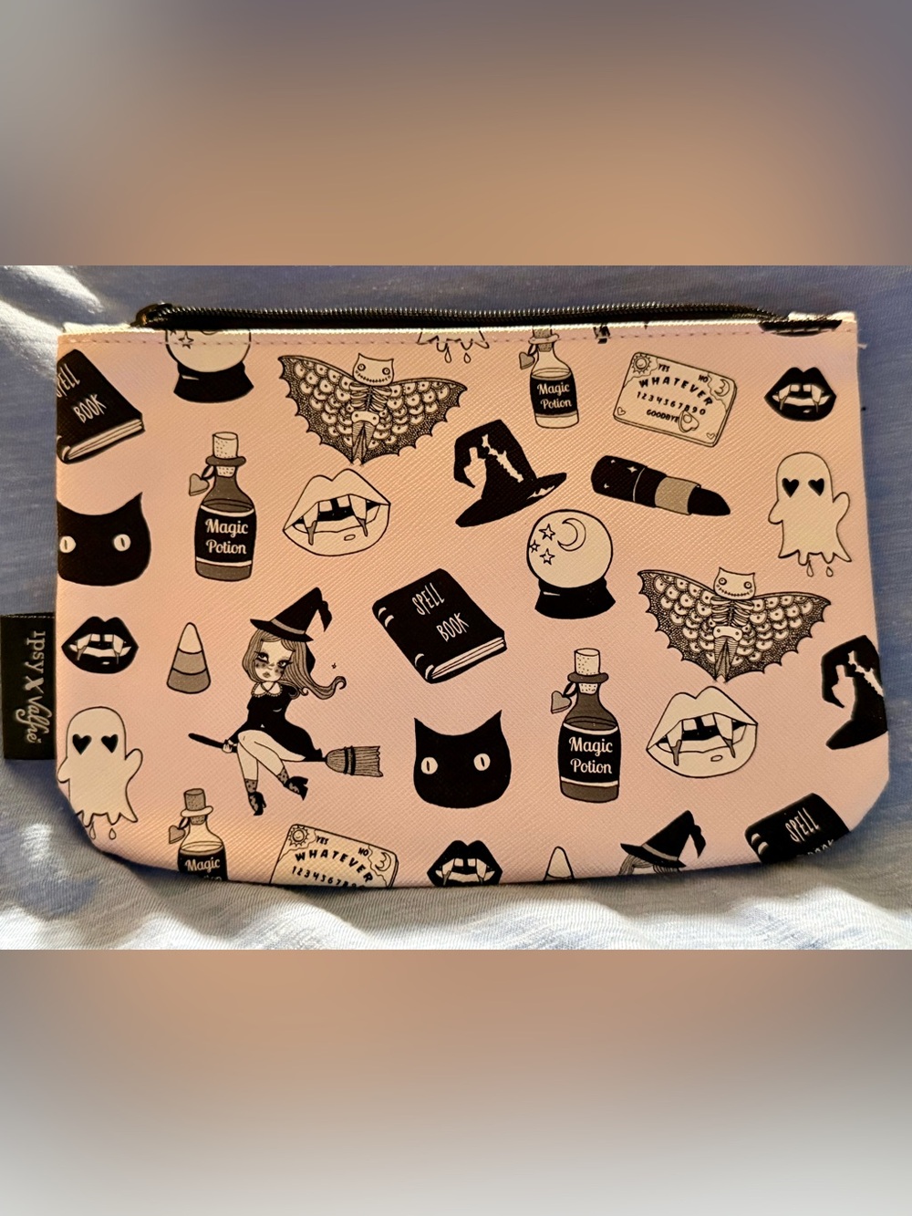 ipsy Pink and Black Witchy Cosmetics Bag